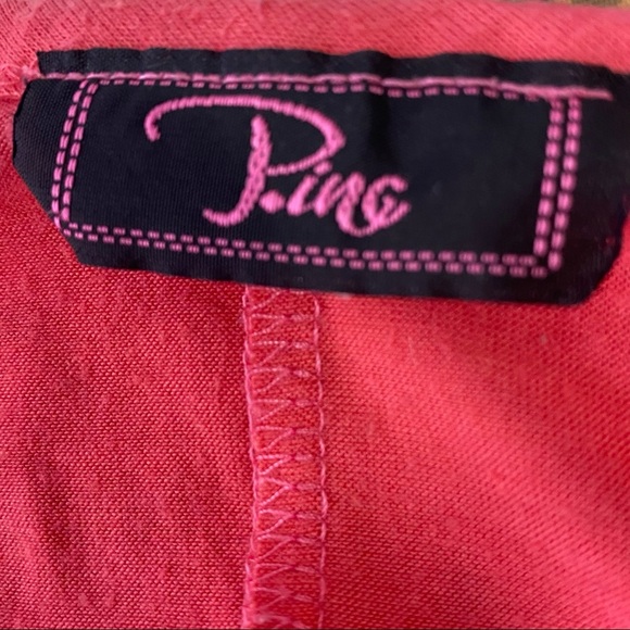 Ping Women’s Asymmetrical Top 1X Salmon Pink Criss Cross Straps 3/4 Sleeves - Picture 6 of 8